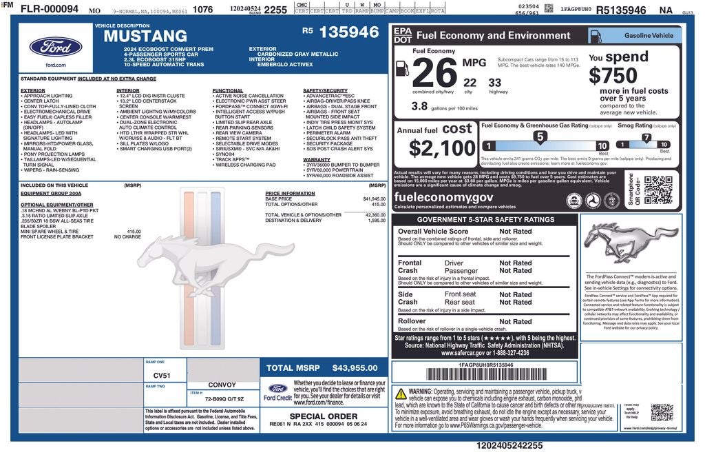 2024 Ford Mustang EcoBoost Premium