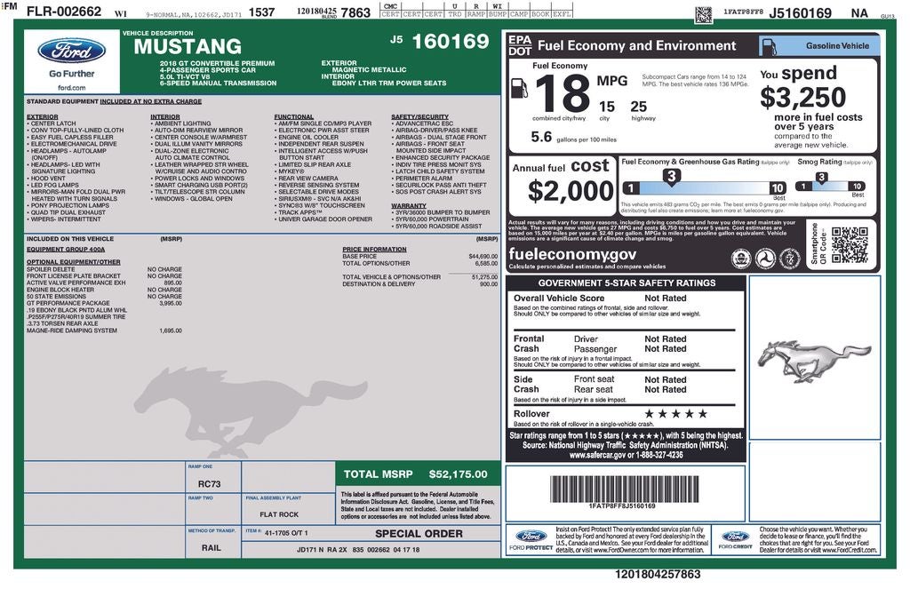 2018 Ford Mustang GT Premium