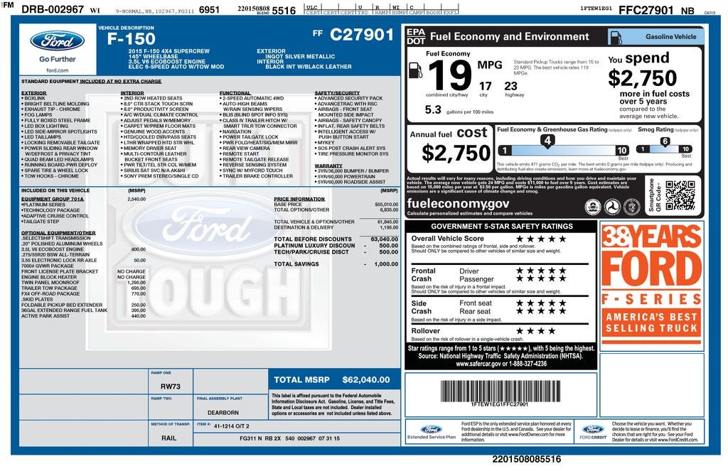 2015 Ford F-150 Platinum