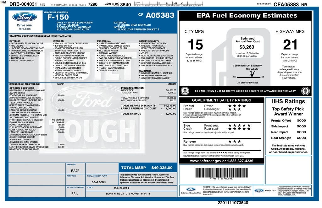 2012 Ford F-150 Lariat