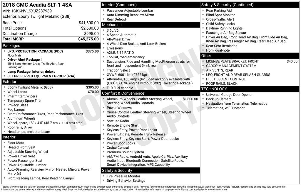 2018 GMC Acadia SLT-1