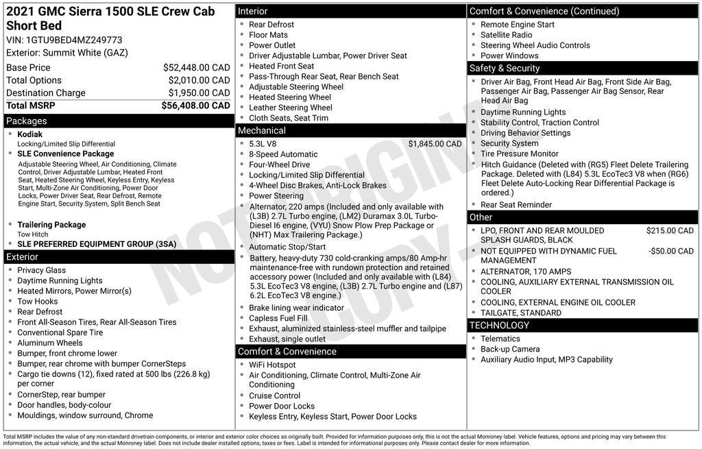 2021 GMC Sierra 1500 SLE