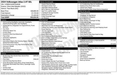 2024 Volkswagen Atlas 2.0T SEL