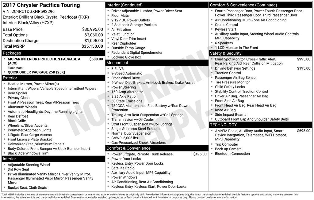 2017 Chrysler Pacifica Touring