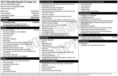 2011 Chevrolet Camaro 1LT