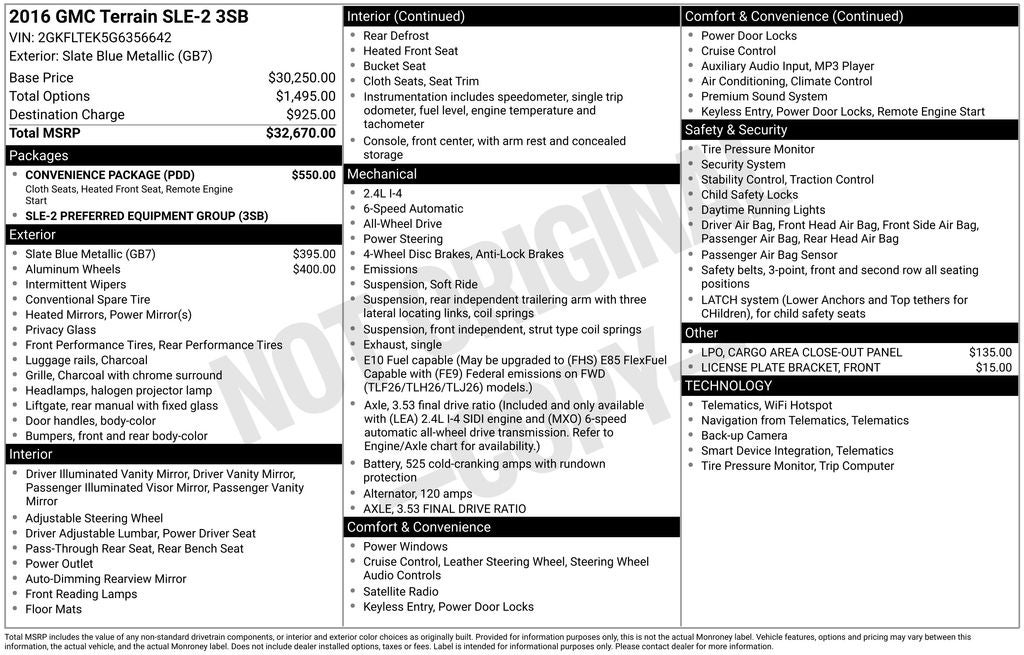 2016 GMC Terrain SLE-2