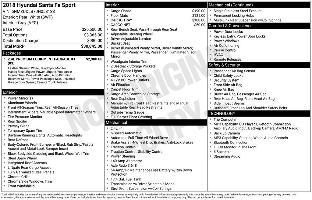 2018 Hyundai Santa Fe Sport 2.4