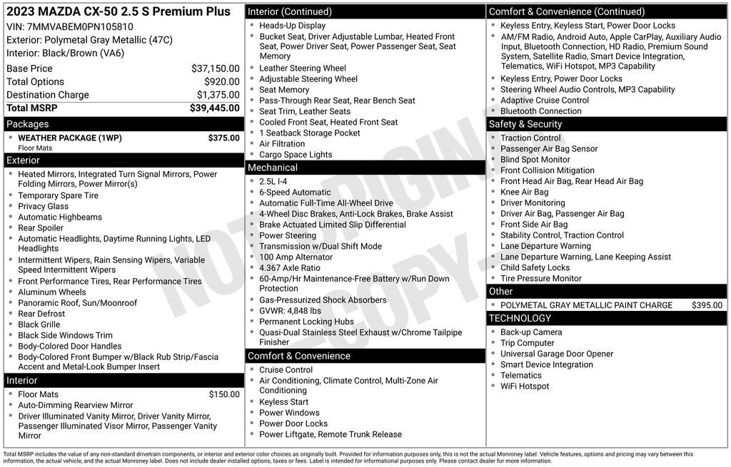 2023 Mazda Mazda CX-50 2.5 S Premium Plus