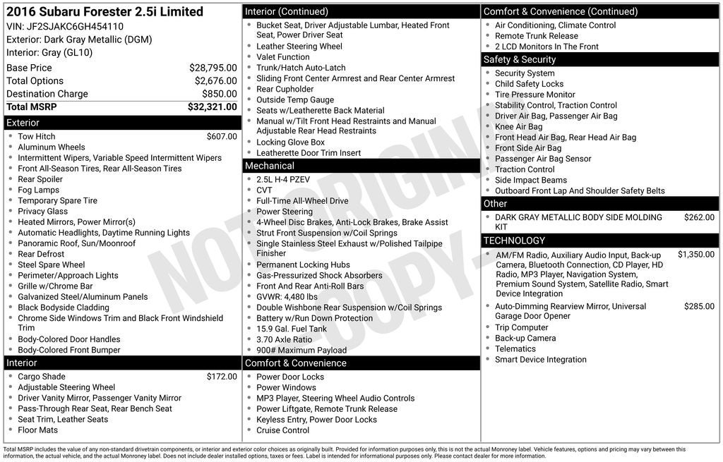 2016 Subaru Forester 2.5i Limited
