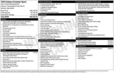 2025 Subaru Forester Sport