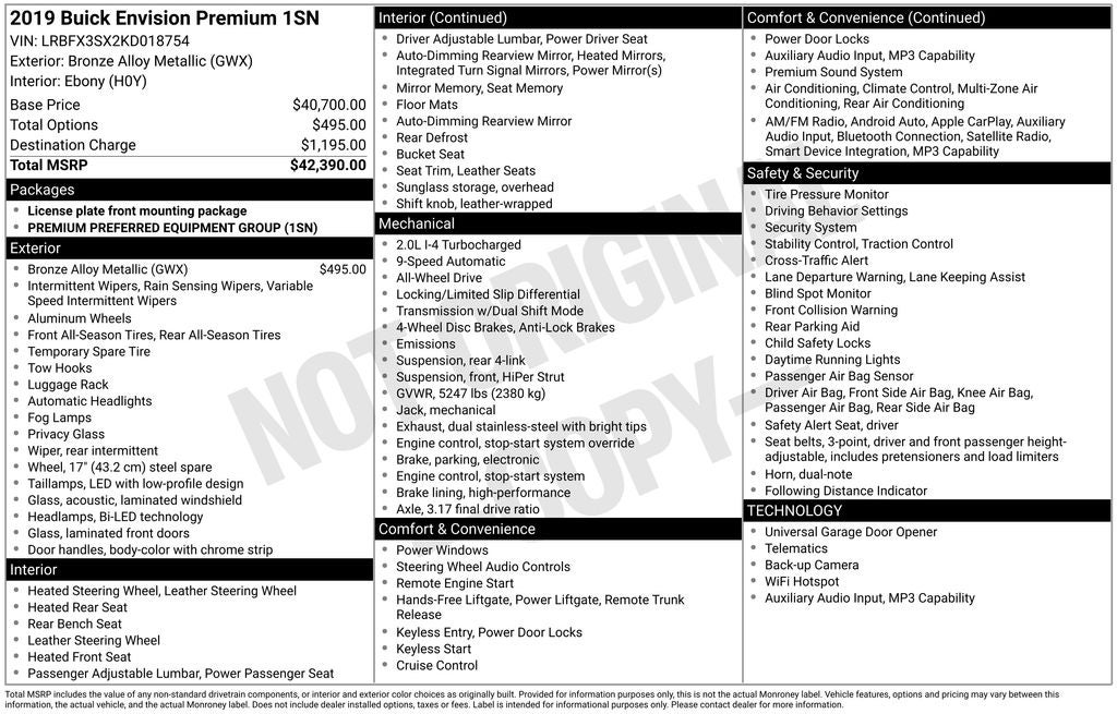 2019 Buick Envision Premium