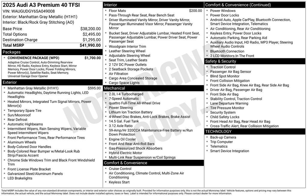 2025 Audi A3 40 Premium quattro
